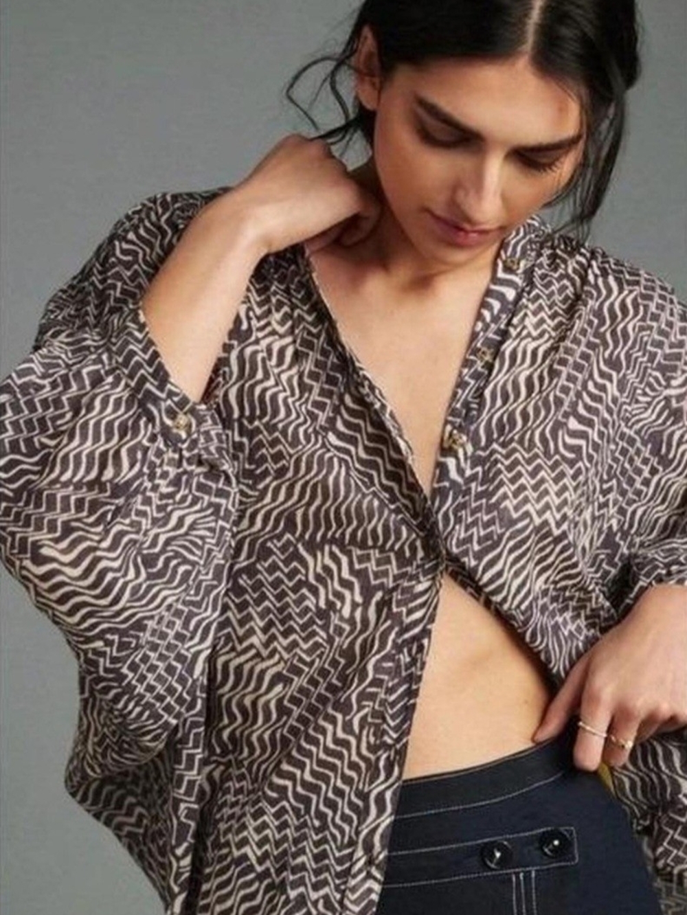 Anthropology Pilcro Sidney Batwing Blouse Oversized, Boho Chic